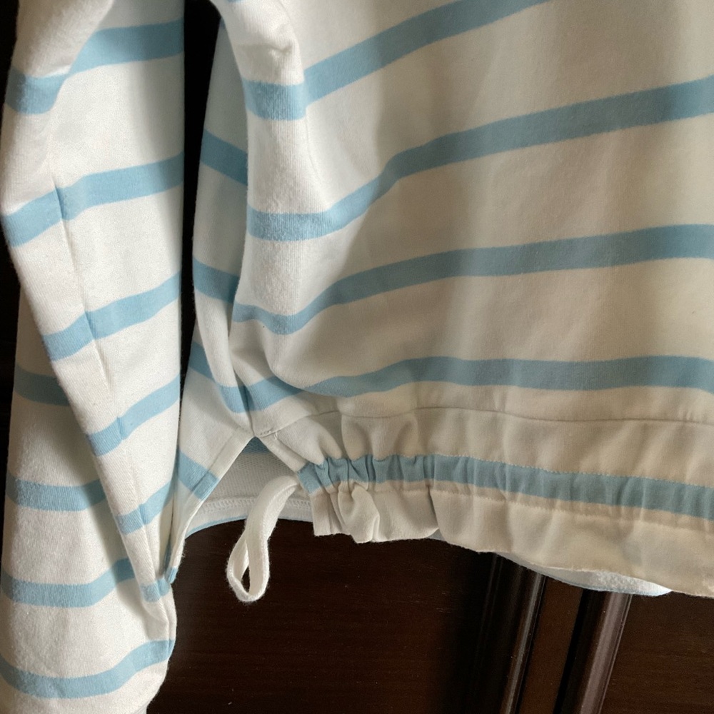 Southern Tide Light Blue and White Striped Sweatshirt